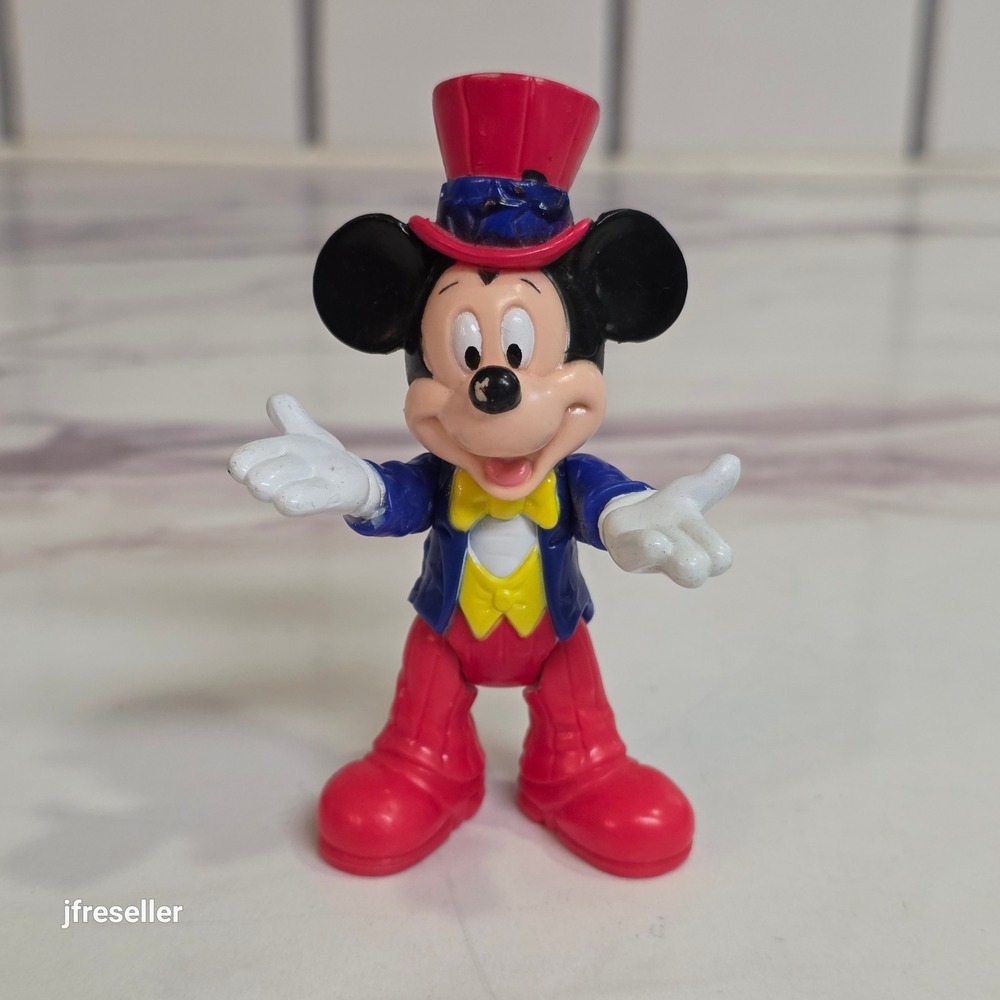 Vintage Disney Mickey Mouse Epcot Center PVC Figure Star Tailcoat Top Hat 3.75in